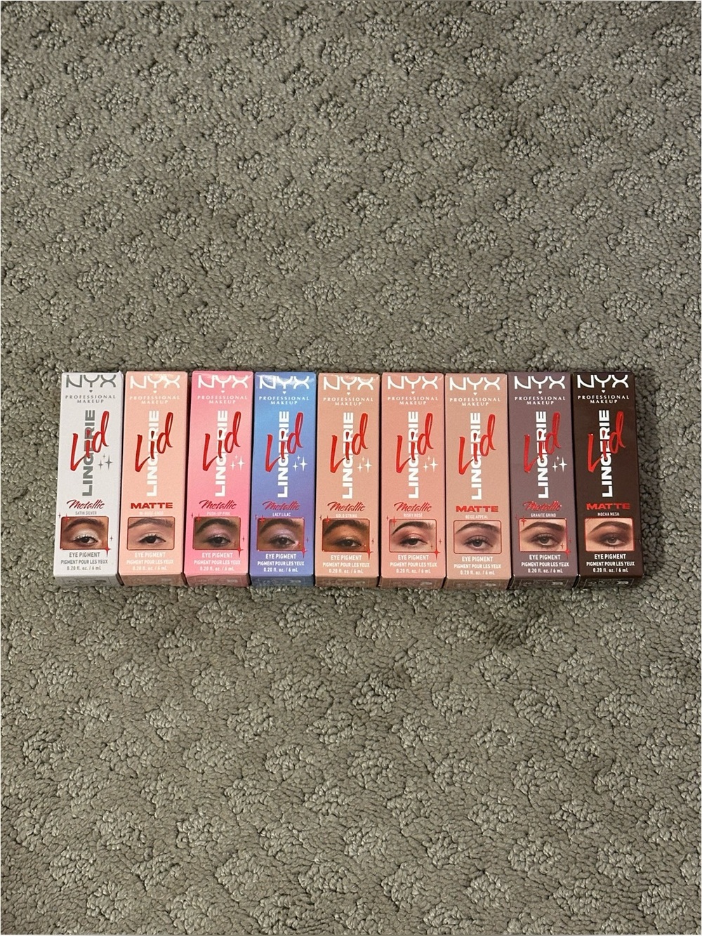 BRAND NEW NYX Professional Makeup Lid Lingerie Cream Eye Pigment 9-Piece Lot
